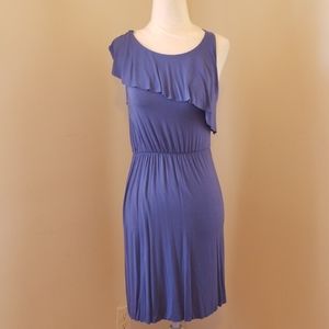 Kimchi Blue Blue Knit Dress with Ruffle